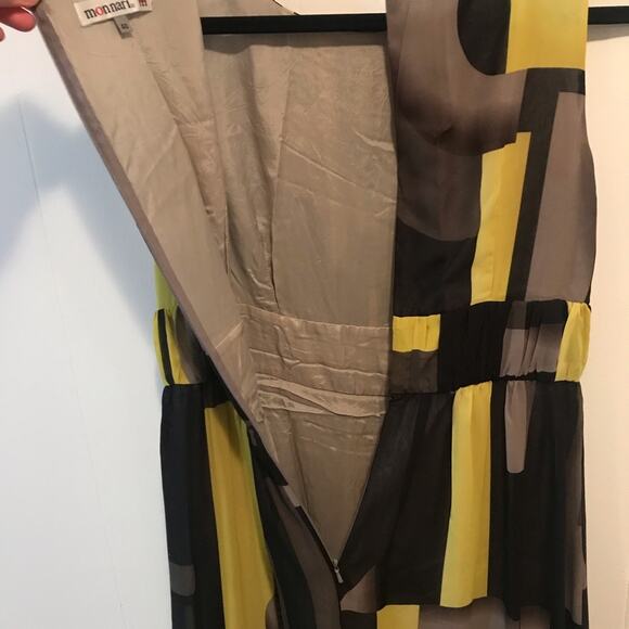 MONNARI Black & Yellow Maxi Dress Size 8 - Picture 8 of 10